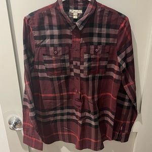 Burberry button-up shirt womens size small